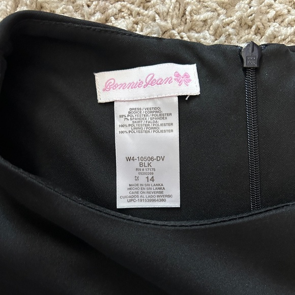 Bonnie Jean Girls Size 14 Black Floral Dress - Picture 5 of 7